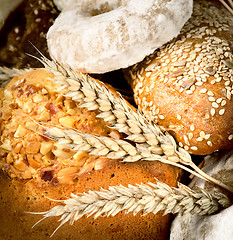 Image showing Background of bread and wheat