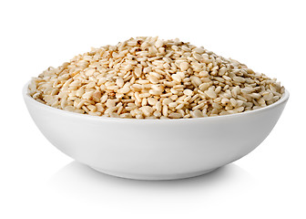 Image showing White sesame in plate