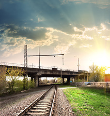 Image showing Railway and bridge