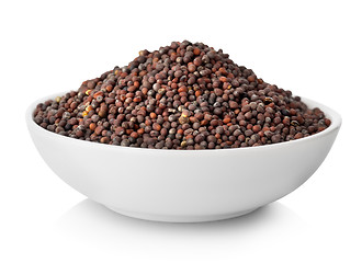 Image showing Black mustard seeds in plate