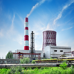 Image showing Station and smoke stack