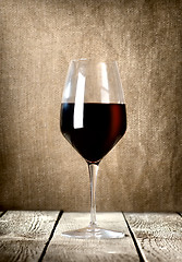 Image showing Glass of red wine