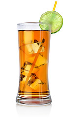 Image showing Amber cocktail in a big glass