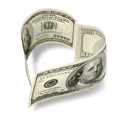 Image showing Heart shaped money