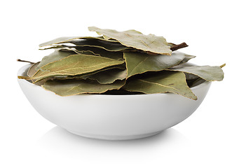 Image showing Bay leaves in plate