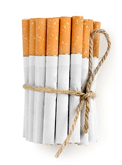 Image showing Bunch of cigarettes isolated