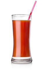 Image showing Tomato juice and straw
