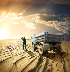 Image showing Man and a truck