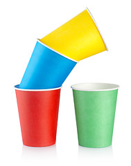 Image showing Colorful disposable cups