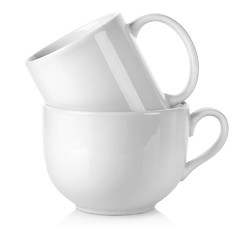 Image showing Two white cup isolated