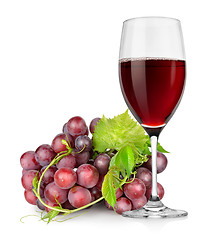 Image showing Wineglass and grapes