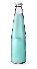 Image showing Bottle of blue alcohol