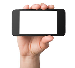 Image showing Black mobile phone isolated