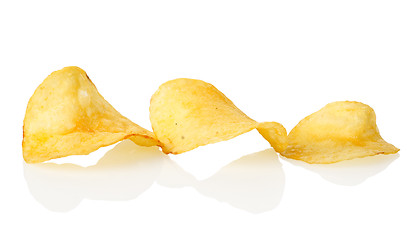 Image showing Three potato chips