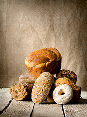 Image showing Bread on the old table