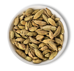 Image showing Cardamom in plate isolated