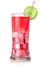 Image showing Red cocktail in a big glass