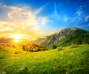 Image showing Meadow in mountains