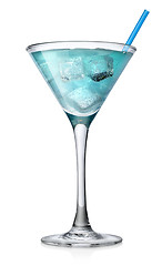 Image showing Blue cocktail in a high glass
