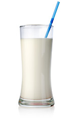 Image showing Milk cocktail in a big glass