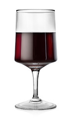 Image showing Rectangular glass of red wine