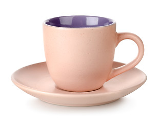 Image showing Pink cup and saucer isolated