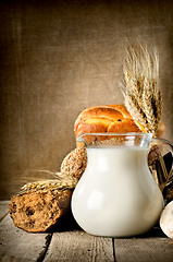 Image showing Milk and bread