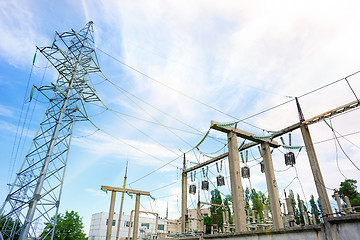 Image showing Voltage power lines