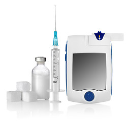 Image showing Insulin sugar and glucomete