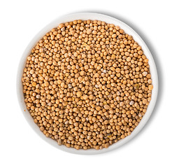 Image showing Mustard seeds in plate isolated