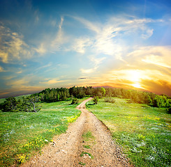 Image showing Country road in the mountains