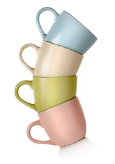 Image showing Colored mugs