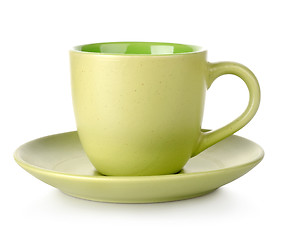 Image showing Green cup and saucer