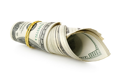 Image showing Money wrapped in a rubber band