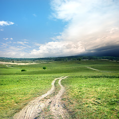Image showing Road and storm clouds