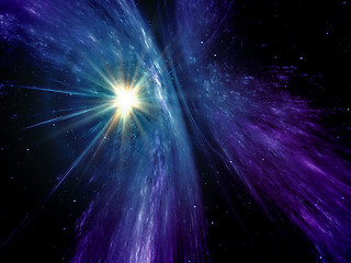 Image showing sunburst in space