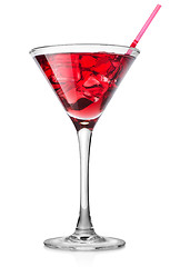 Image showing Red cocktail in a high glass