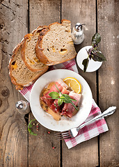 Image showing Bacon rolls with bread