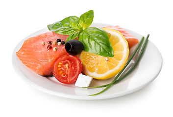 Image showing Salmon fillet with vegetables