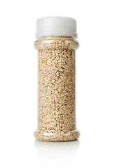 Image showing White sesame in a jar