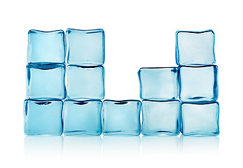 Image showing Figures from blue ice cubes isolated