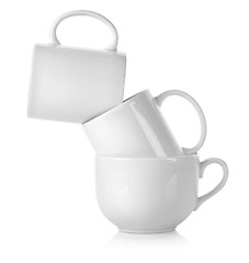 Image showing Three white cup