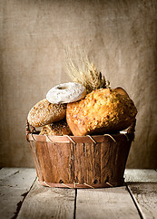 Image showing Bread assortment in a basket
