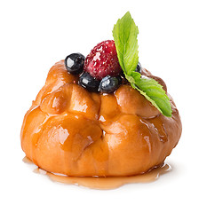 Image showing Sweet bun with berries