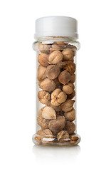 Image showing Black cardamom in a glass jar