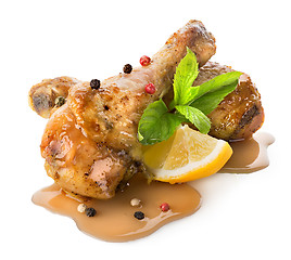 Image showing Roasted chicken thighs