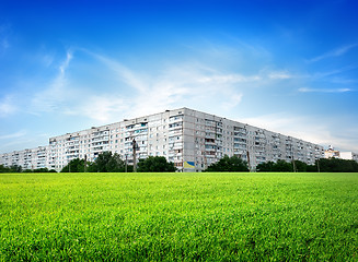 Image showing Field  in front of the city