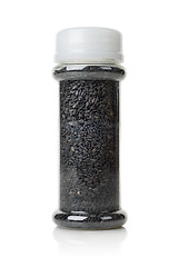 Image showing Black sesame in a glass jar