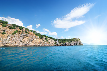 Image showing Mountains and blue bay