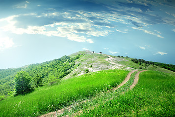 Image showing Road in mountain and blue sky